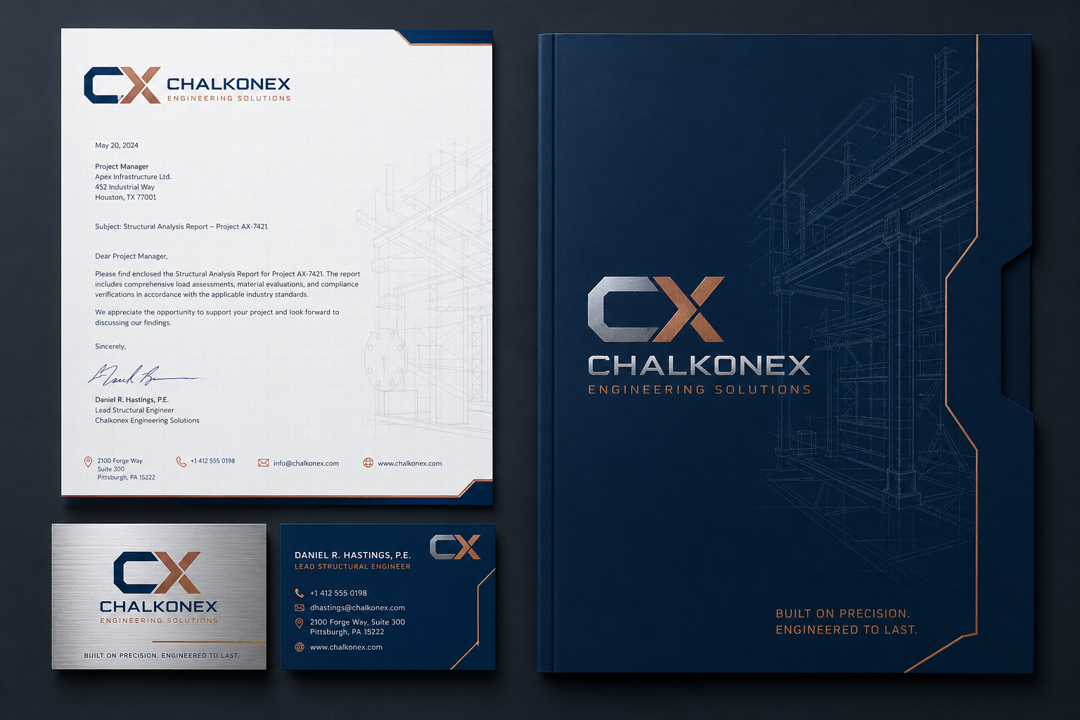 Identidade técnica corporativa Chalkonex